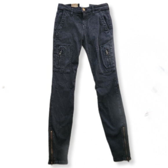 Current/Elliott Flat Pocket Cargo Jeans in Washed Black Size 25 W-672 - Picture 2 of 14